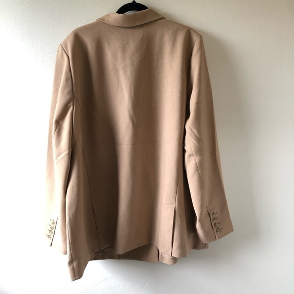 Maeve Anthropologie Tan Beige Plus Double Breasted Blazer 24W - Picture 5 of 11
